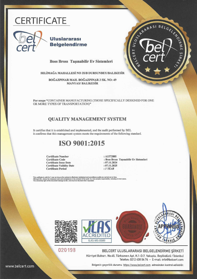 ISO 9001 Sertifikası