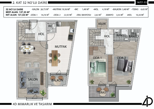 Daire 32 32 NO'LU DAİRE