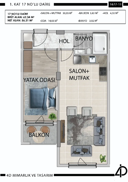 Daire 17 17 NO'LU DAİRE