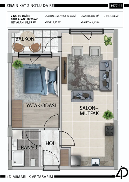 Daire 2 2 NO'LU DAİRE