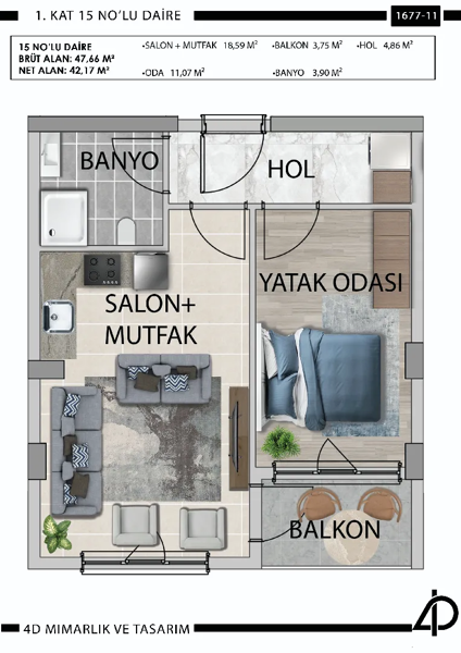 Daire 15 15 NO'LU DAİRE