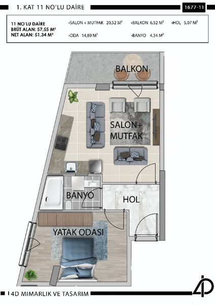 Daire 11 11 NO'LU DAİRE