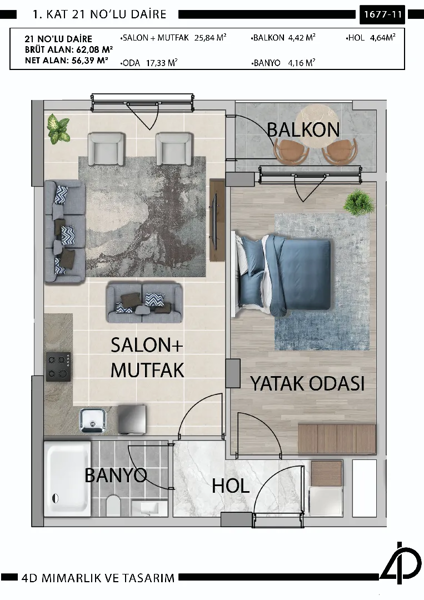 Daire 21 21 NO'LU DAİRE