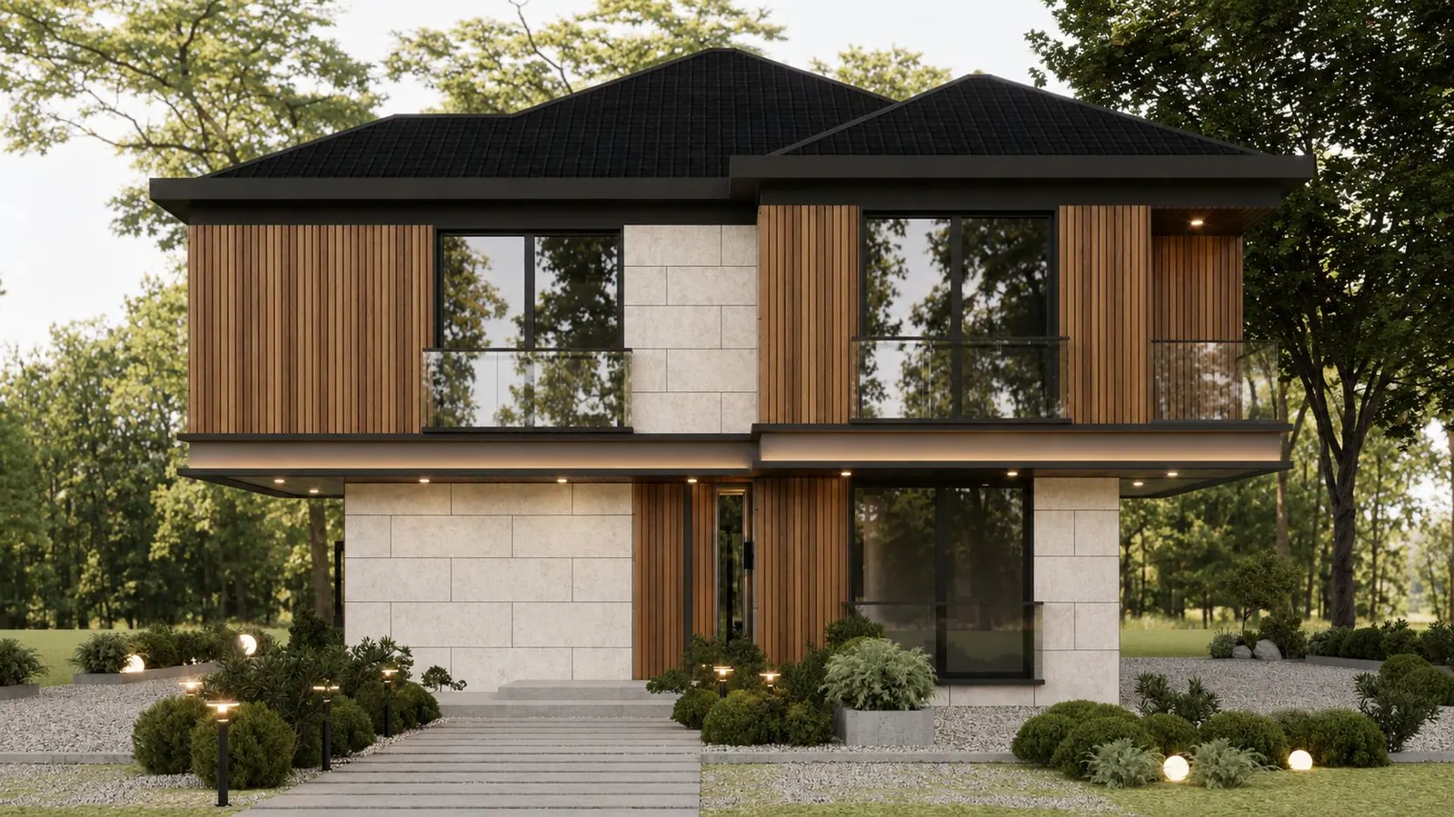 B Tipi Villa'nın giriş cephesi