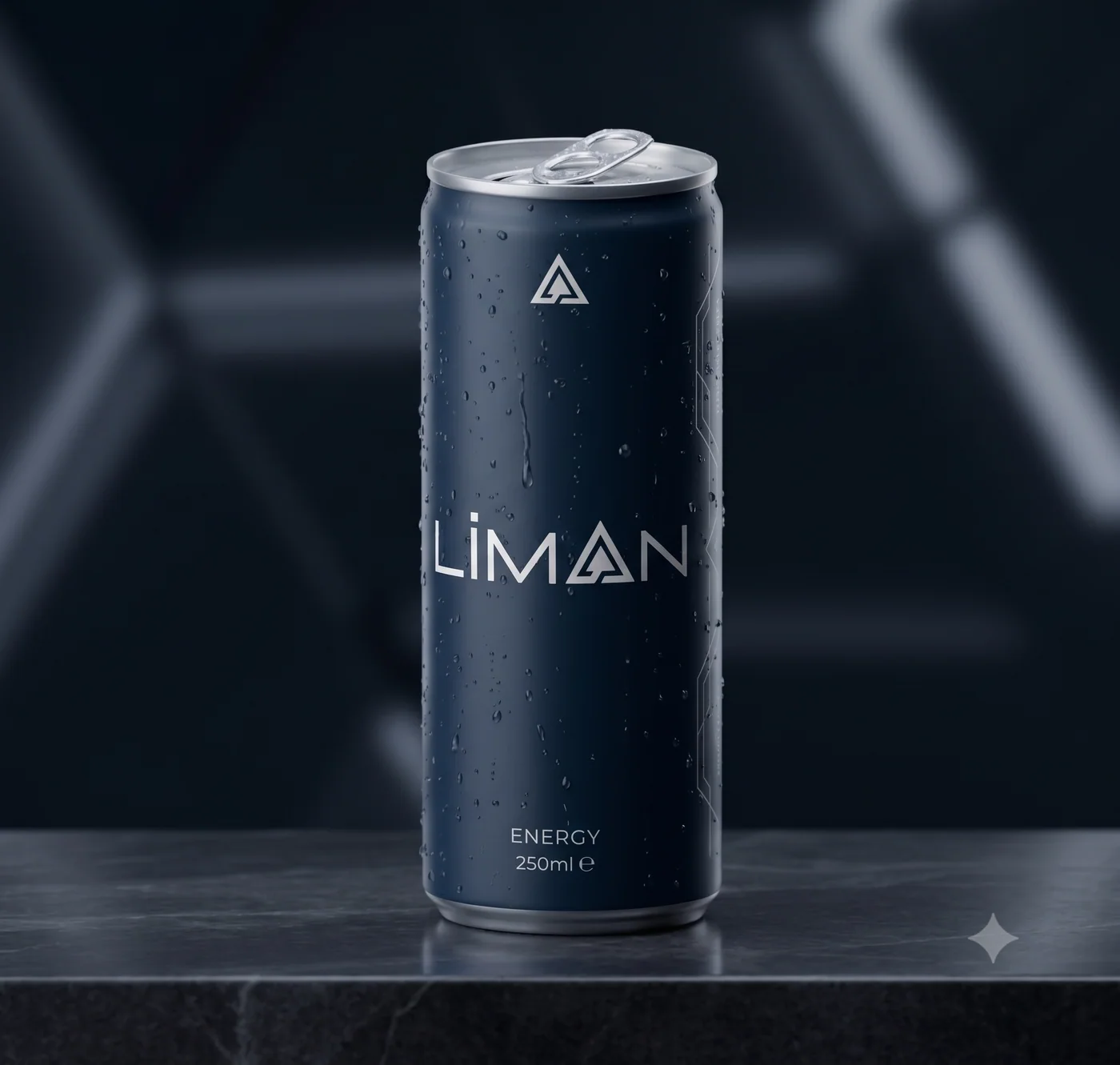 The can beaded with condensation, straight out of the cold
